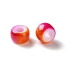 Spray Painted ABS Plastic European Beads KY-G033-02A-10-2