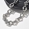 304 Stainless Steel Spiked Oval Link Chain Necklaces for Women Men NJEW-A043-01P-2