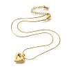 Ion Plating(IP) 304 Stainless Steel Heart Pendant Snake Chain Necklaces for Women NJEW-F328-13G-2