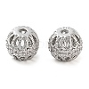 Brass Micro Pave Clear Cubic Zirconia Beads KK-U028-23P-1