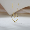925 Sterling Silver Heart Pendant Necklaces for Women NJEW-C087-04G-1