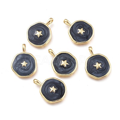 Brass Enamel Pendants KK-K248-02A-G-1