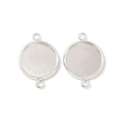 Flat Round Brass Connector Cabochon Settings KK-K414-13D-S-1