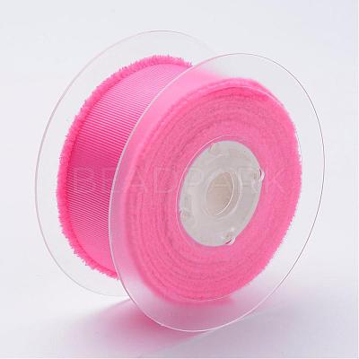 Polyester Frayed Grosgrain Ribbons ORIB-N0002-38mm-09-1