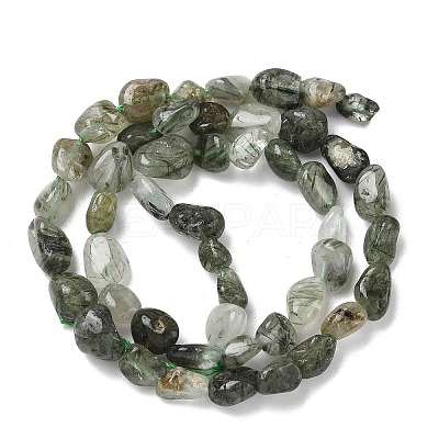 Natural Green Rutilated Quartz Beads Strands G-O-186-B-12A-1