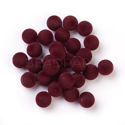 Flocky Acrylic Beads OACR-I001-12mm-L09-1