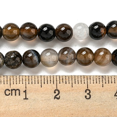 Natural Black Agate Beads Strands X-G-L555-04-6mm-1