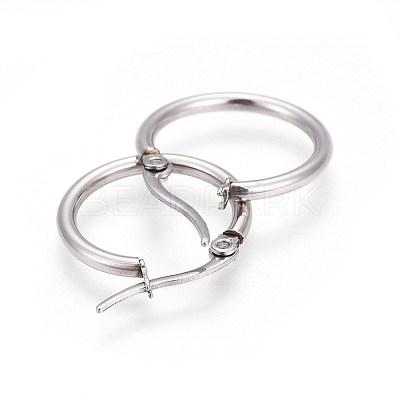 Tarnish Resistant 304 Stainless Steel Hoop Earrings EJEW-P173-13P-01-1