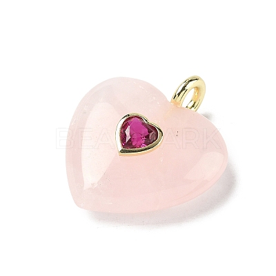 Natural Rose Quartz Pendants X-G-C274-04H-1
