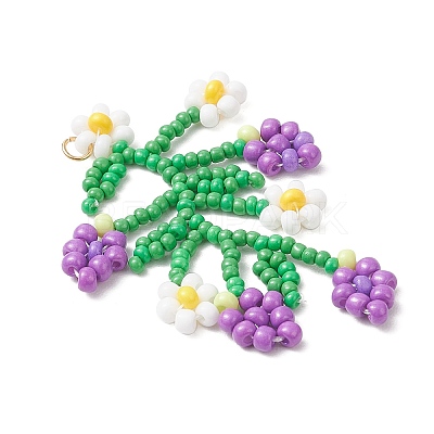 Seed Glass Beaded Big Pendants PALLOY-MZ00877-03-1