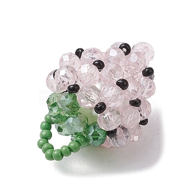 Glass Seed Beaded Pendants PALLOY-GD00003-02-1