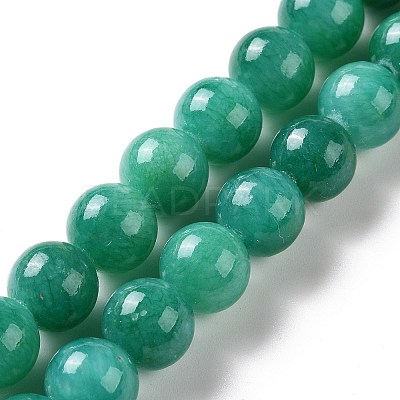 Natural Mashan Jade Round Beads Strands G-D263-8mm-XS34-1