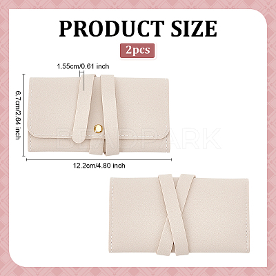 Rectangle PU Leather Envelope Travel Folding Rolls AJEW-WH048-966C-1