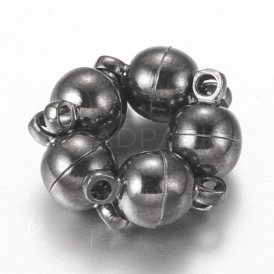 Round Brass Magnetic Clasps with Loops X-MC019-B-1