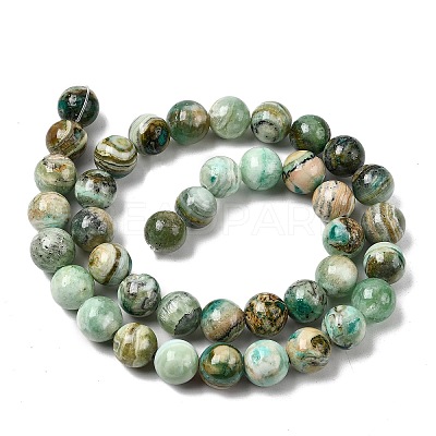 Natural Green Line Jasper Beads Strands G-L639-A01-10mm-1
