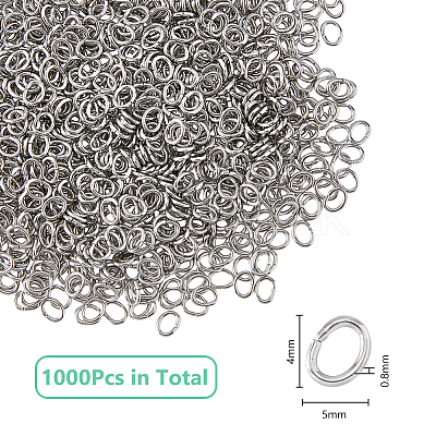 1000Pcs 304 Stainless Steel Open Jump Rings STAS-DC0016-18B-1