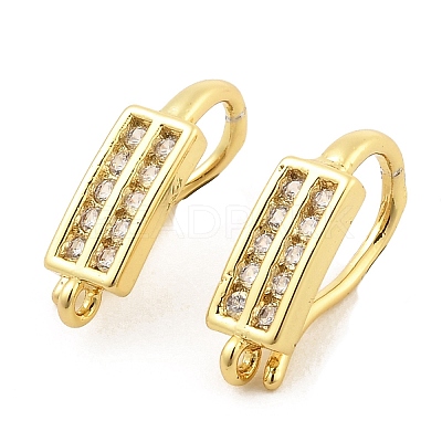 Brass with Cubic Zirconia Earring Hooks X1-KK-Q782-04G-1
