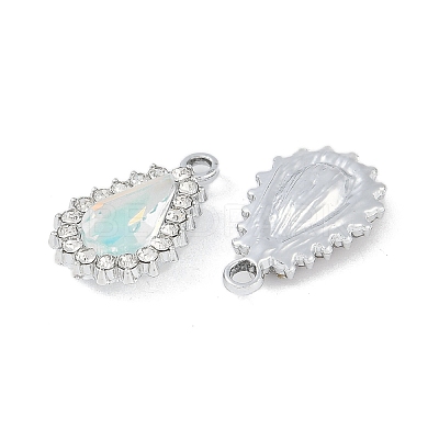 UV Plating Alloy with Mixed Color Glass Rhinestone Pendants FIND-M018-39P-1
