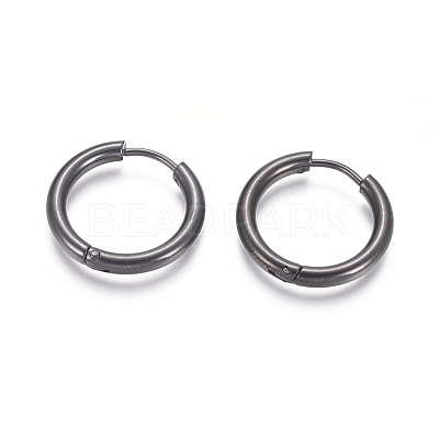 304 Stainless Steel Huggie Hoop Earrings EJEW-F111B-19mm-B-1
