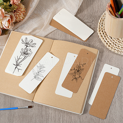 120Pcs 2 Colors Paper Blank Bookmarks AJEW-SP0001-25-1