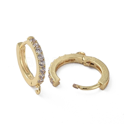 Brass Huggie Hoop Earring Findings X-KK-P150-42G-1