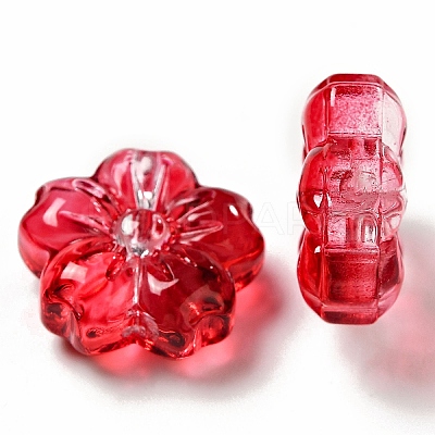 Spray Painted Transparent Glass Beads GLAA-F119-01-1