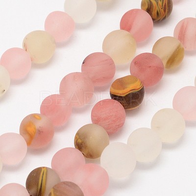 Tigerskin Glass Beads Strands X-G-D693-8mm-1