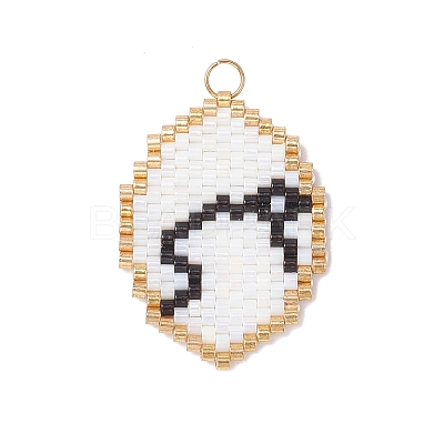 12Pcs Glass Seed Beaded Twelve Constellations Pendants PALLOY-MZ00891-1