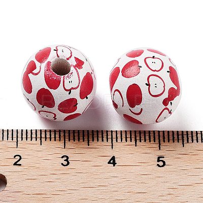 Fruit Theme Wood European Beads WOOD-M011-01D-1