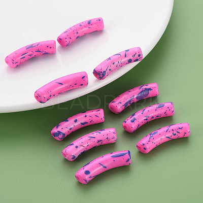 Opaque Spray Painted Acrylic Beads MACR-S372-002F-B06-1
