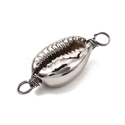 Electroplated Shell Beads Links Connectors PALLOY-JF01036-01-1