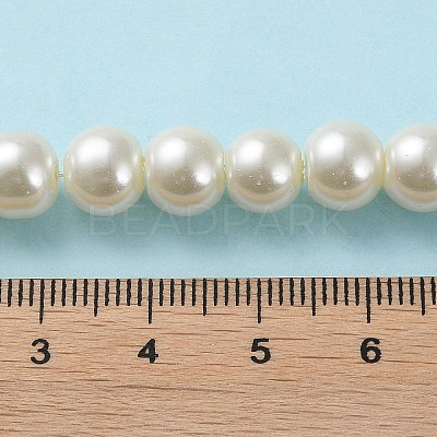 Pearlized Glass Pearl Round Beads Strands X-HY-8D-B02-1