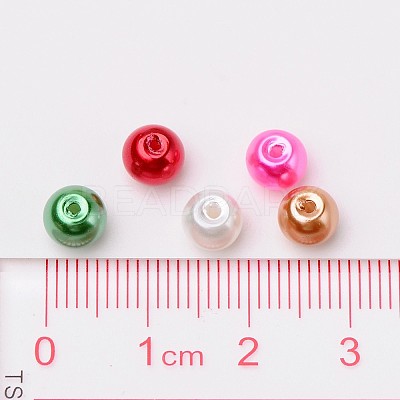 Christmas Mix Pearlized Glass Pearl Beads HY-X006-6mm-05-1
