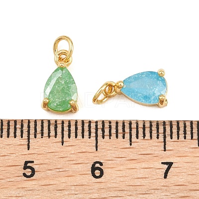 Brass & Glass Pendants KK-Q085-16G-1