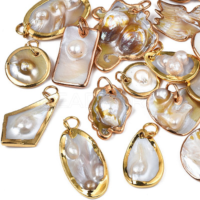 Natural White Shell Pendants SHEL-S278-074-1