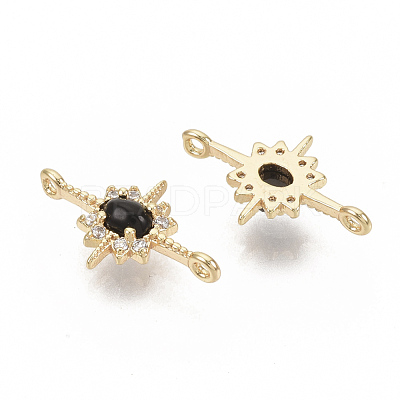 Brass Micro Pave Cubic Zirconia Links connectors KK-T050-23G-01-NF-1