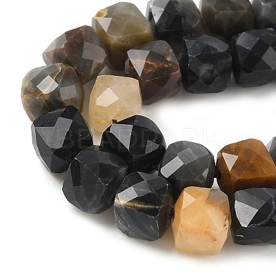 Natural Petrified Wood Beads Strands G-H078-C51-6mm-1