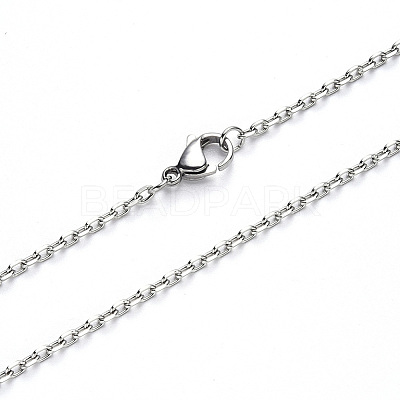 Non-Tarnish 304 Stainless Steel Cable Chain Necklace NJEW-S420-008A-P-1