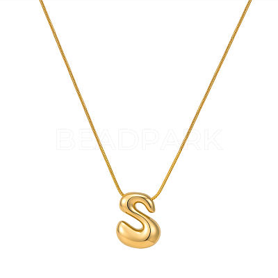 304 Stainless Steel Alphabet Pendant Necklaces for Men and Women GP1122-19-1