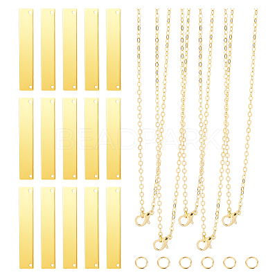 DIY Stamping Blank Tag Pendant Necklace Makings Kits DIY-PH0028-07-1