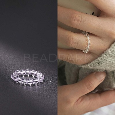 Glass Stretchy Finger Rings FS-WG01730-01-1