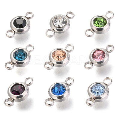 304 Stainless Steel Rhinestone Links Connectors STAS-P237-17P-M-1