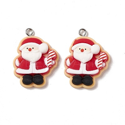 Christmas Theme Opaque Resin Pendants X-FIND-E025-03-1