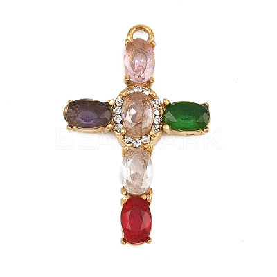 304 Stainless Steel Rhinestone Pendants STAS-P430-02G-02-1