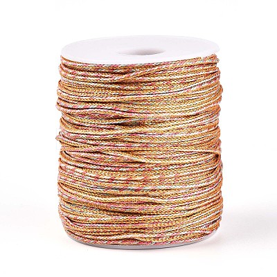 100M Segment Dyed Round Nylon & PET & Polyester Metallic Braided Cord OCOR-N009-01E-1