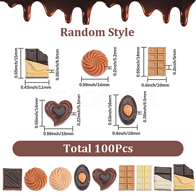 100Pcs 3 Styles Resin Decoden Cabochons RESI-SP0001-28-1