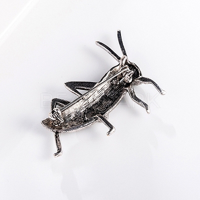 Grasshopper Alloy Rhinestone Brooches PW-WG09710-01-1