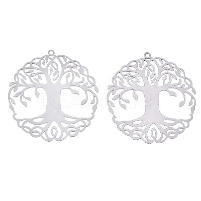 Tarnish Resistant 201 Stainless Steel Filigree Pendants STAS-S118-030P-1