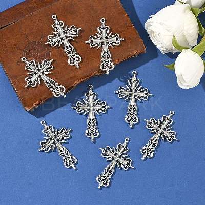 Tibetan Style Zinc Alloy Big Pendants TIBEP-R334-117AS-RS-1