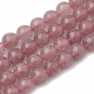 Natural Dyed Strawberry Quartz Beads Strands G-S295-15-8mm-1-1